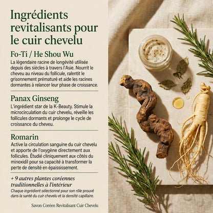 Savon Coréen Revitalisant Cuir Chevelu pour Homme — 12 Herbes Fermentées