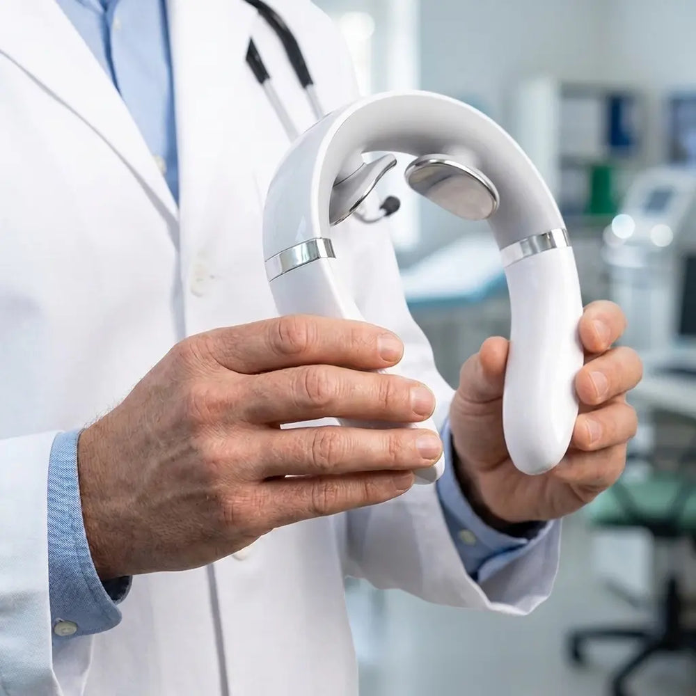 Healthcare professional holding the Verliab device
